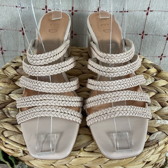 TED BAKER London “Emmalii” Strappy Slide Sandal Nude Pink Leather Braided Sz 7 - Picture 3 of 10
